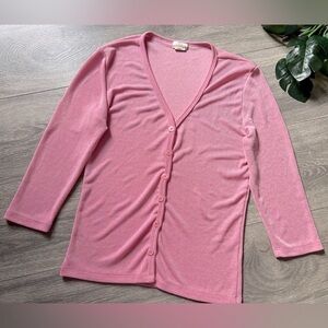 Vintage y2k pink cardigan sweater. Mean girl approved. Size M